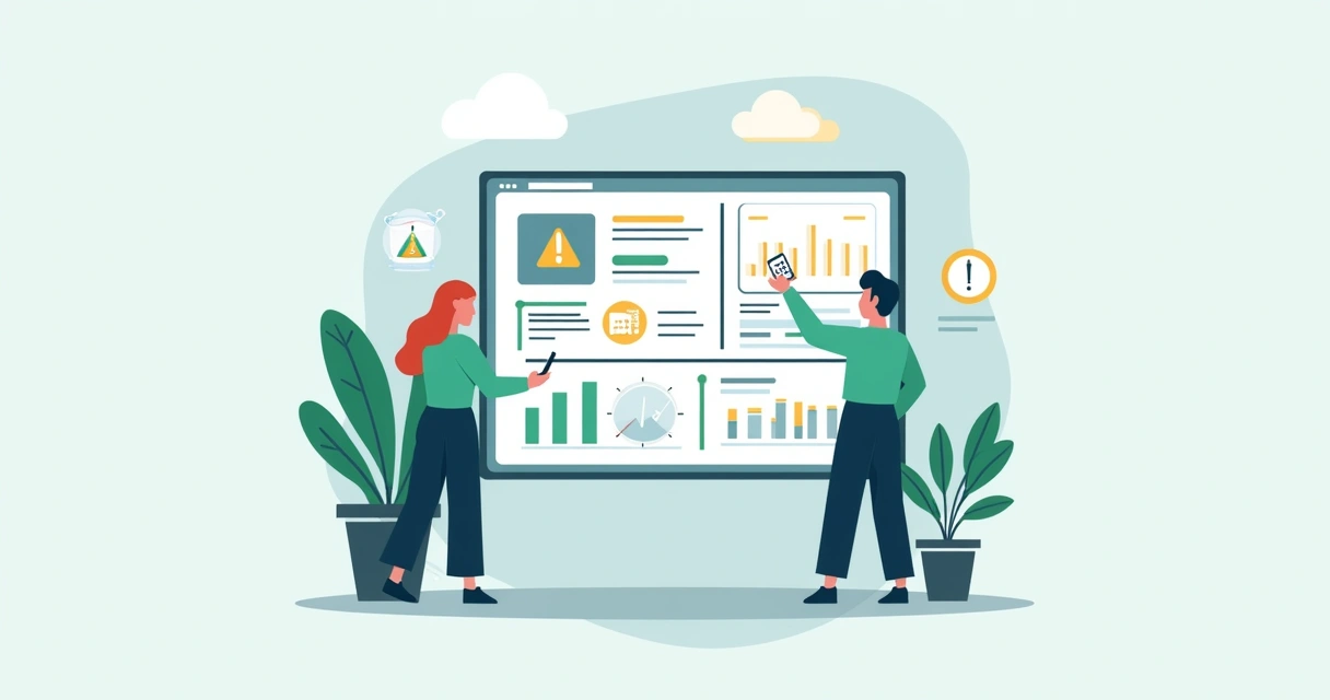Painel de monitoramento com gráficos e alertas sendo disparados 