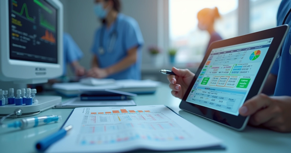 Monitoramento anestésico veterinário detalhado com gráficos e aparelhos 