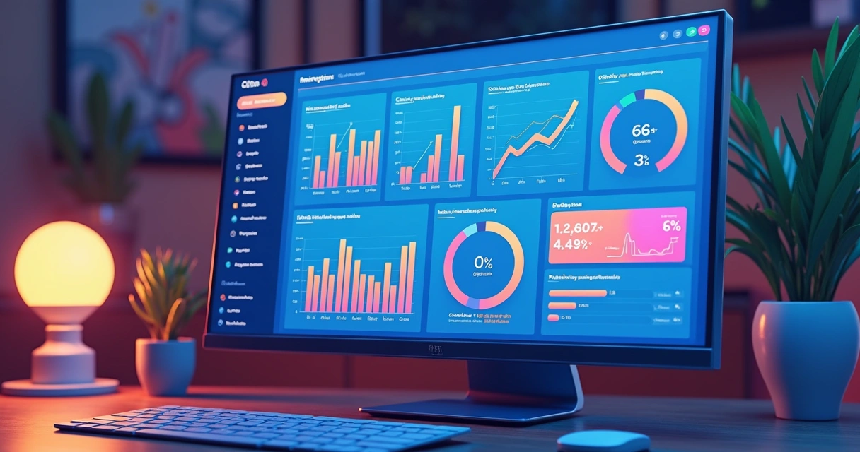 Painel digital mostrando monitoramento de margens e preços em marketplace