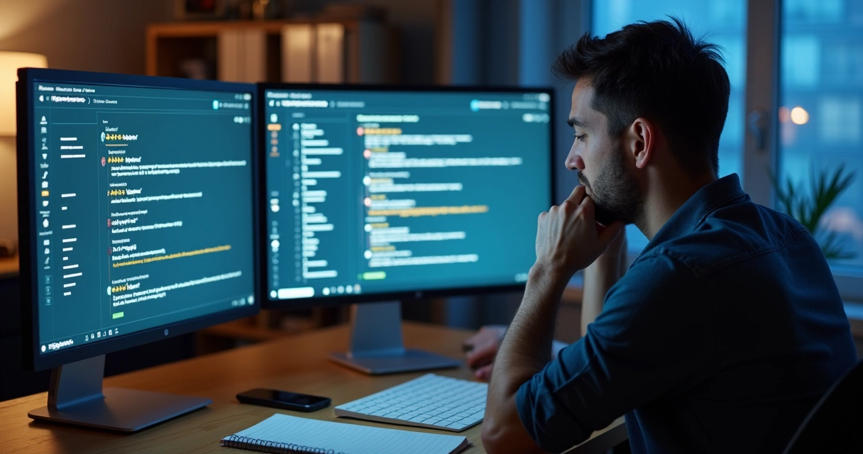 Pessoa usando computador para monitorar avaliações online 