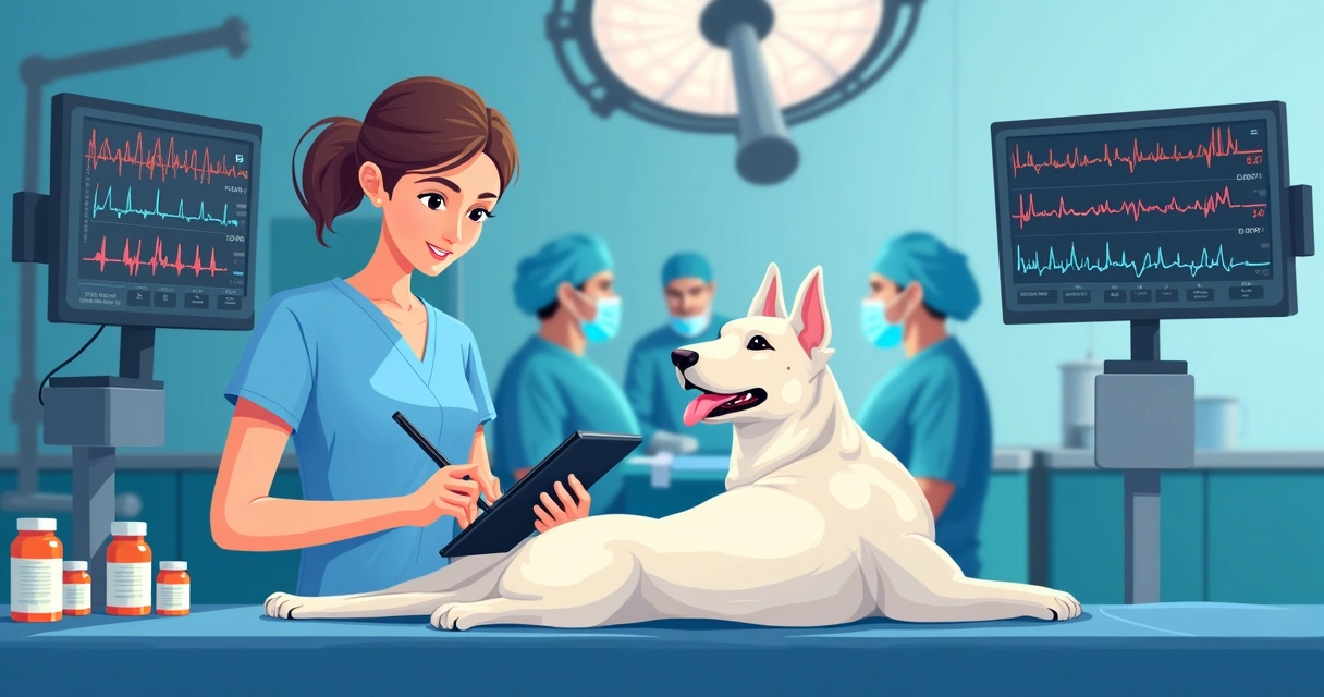 Monitoramento de sinais vitais em uma cirurgia com anestesiologista e equipe médica acompanhando o paciente 