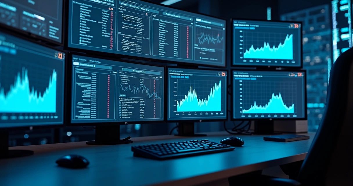 Painel de monitoramento mostrando servidores de nuvem ociosos