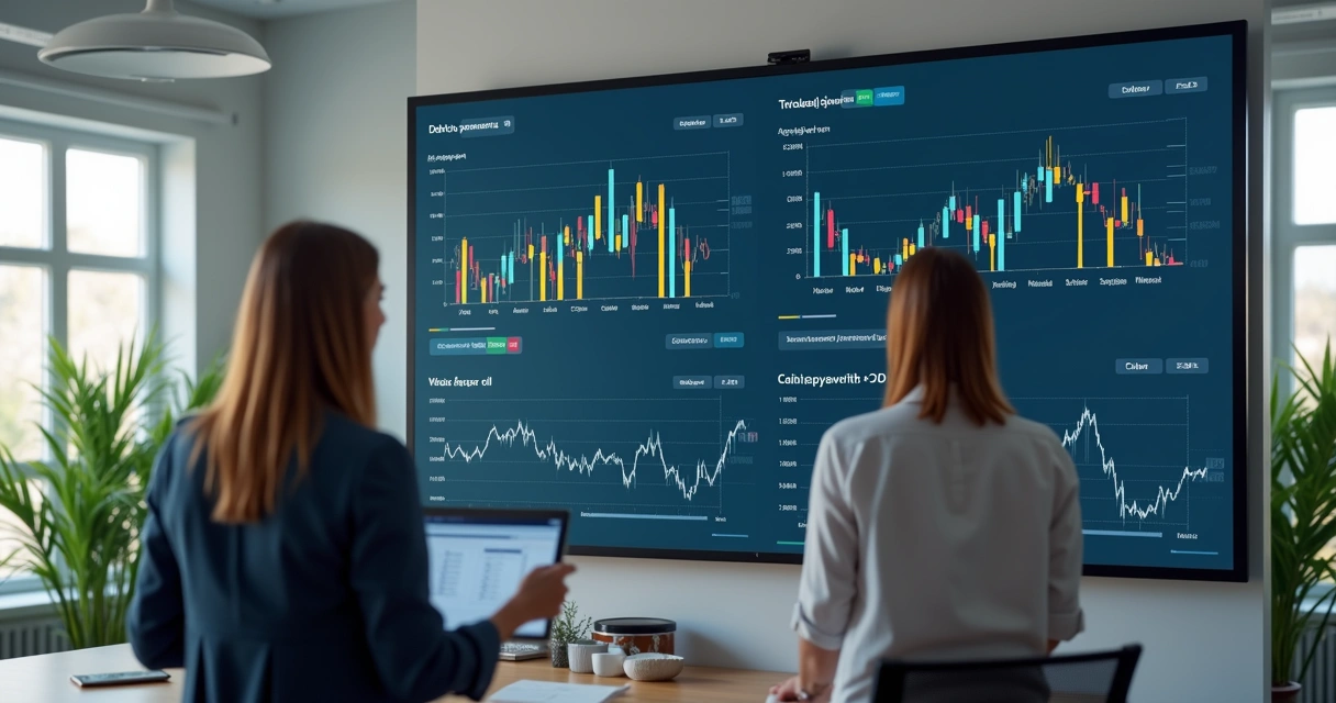 Monitoramento digital de cobrança em tela com gráficos de inadimplência 