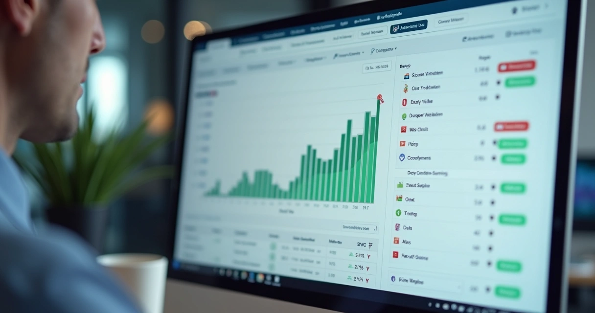 Tela de ferramenta digital monitorando concorrentes e tendências de produto 