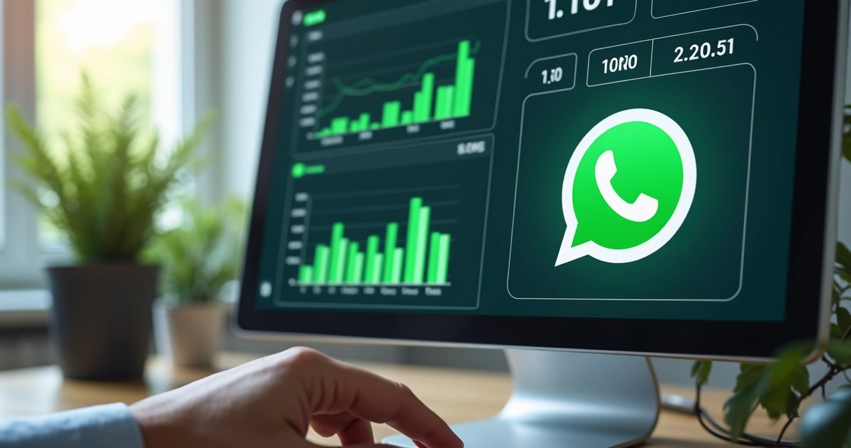 Tela com gráfico de monitoramento de contatos do WhatsApp 