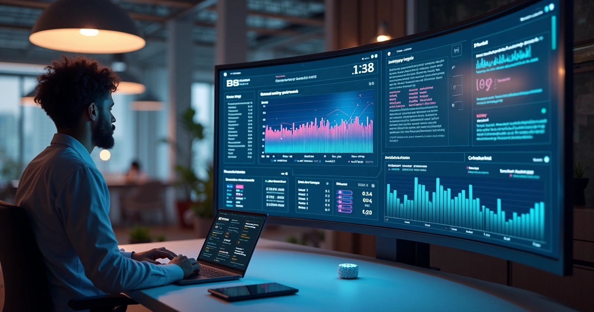 Dashboard exibindo gráficos de desempenho Web Vitals em tempo real 