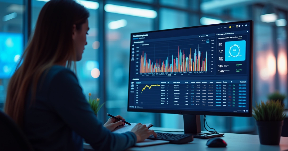 Painel digital com monitoramento de agente IA em tempo real 