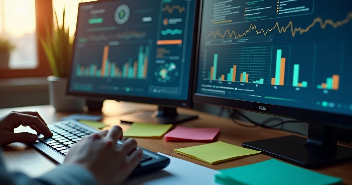 Monitor com gráfico monitorando atualização contínua de dados 