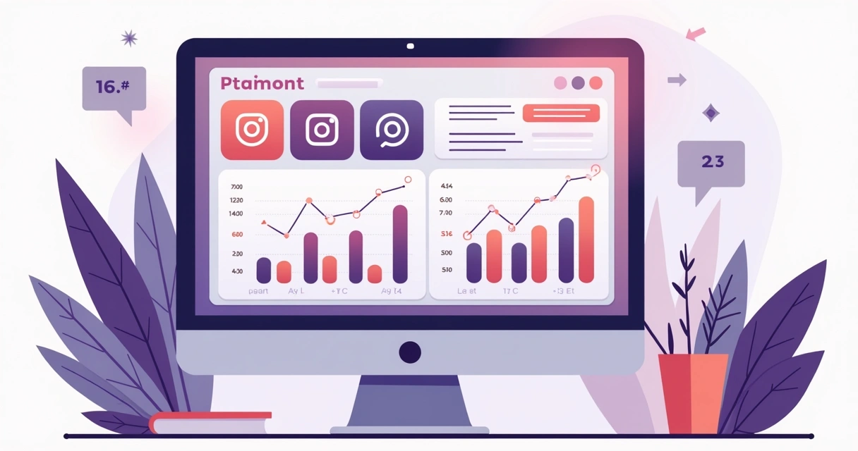 Dashboard de monitoramento mostrando gráficos de sentimento, menções e variação de seguidores no Instagram 
