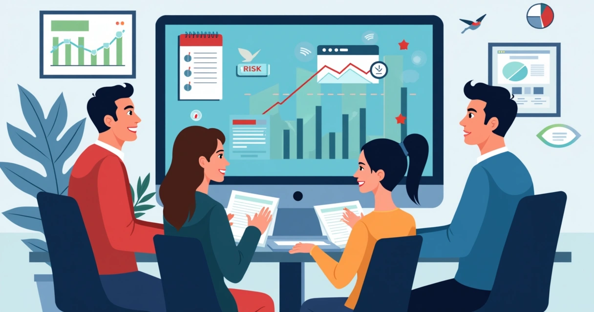 Equipe analisando monitoramento de crises em redes sociais 