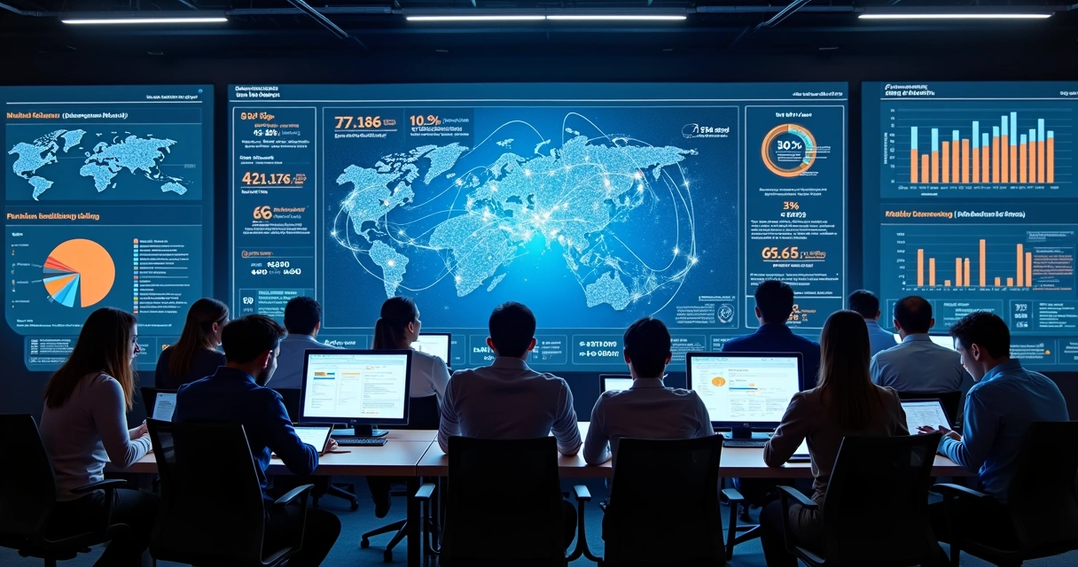 Painel digital exibindo volume de dados transferidos na cloud 