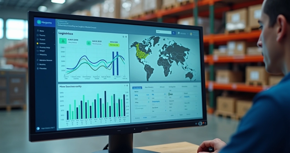 Painel de monitoramento logístico em tempo real com gráficos e mapas 