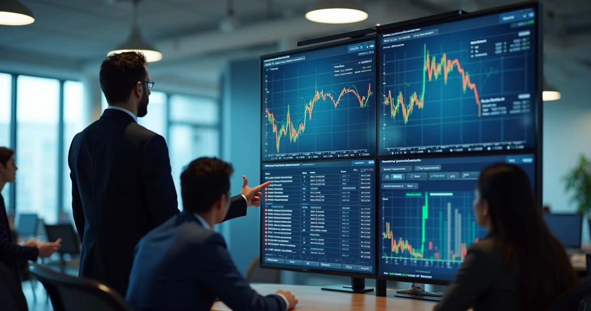 Equipe analisando dados operacionais em tela