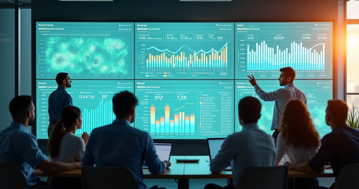 Dashboard mostrando monitoramento em tempo real de vários grupos de WhatsApp para filiais 