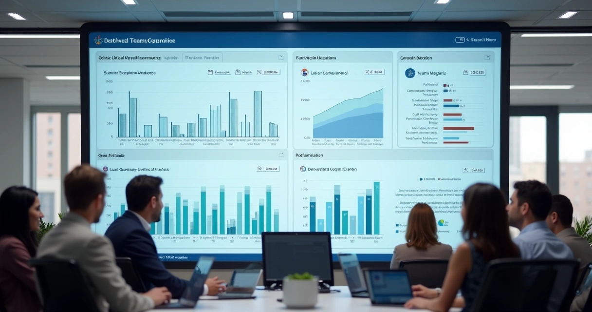 Painel digital exibindo monitoramento de cumprimento de SLAs em contratos corporativos 