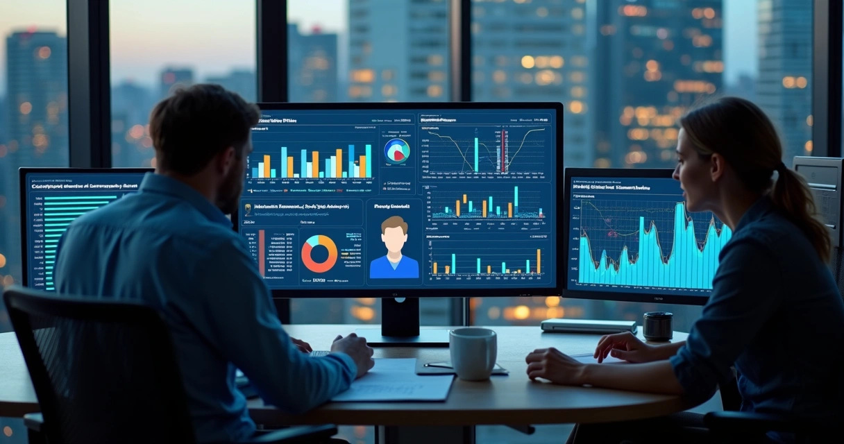 Dashboard com gráficos e avisos de compliance em tempo real