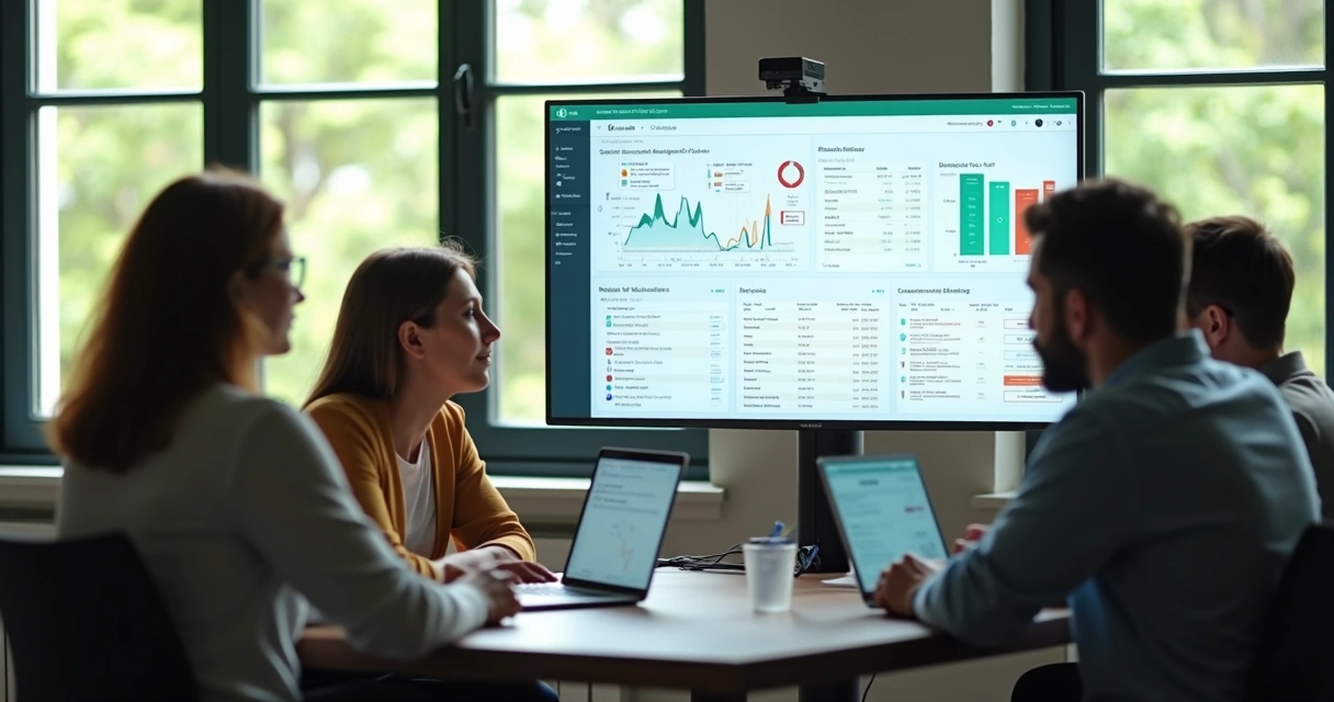 Equipe analisando painel de monitoramento de IA em WhatsApp