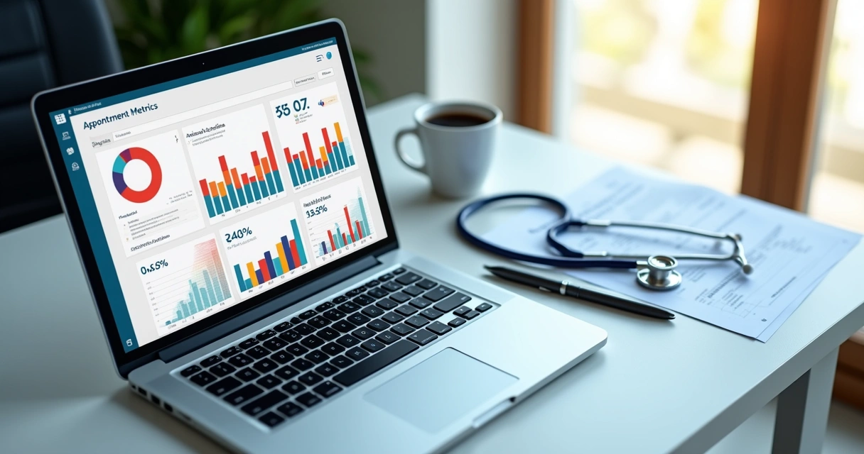 Dashboard de indicadores de agendamento em consultório médico 