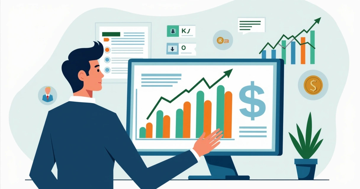 Pessoa analisando gráficos financeiros em monitor para campanha política