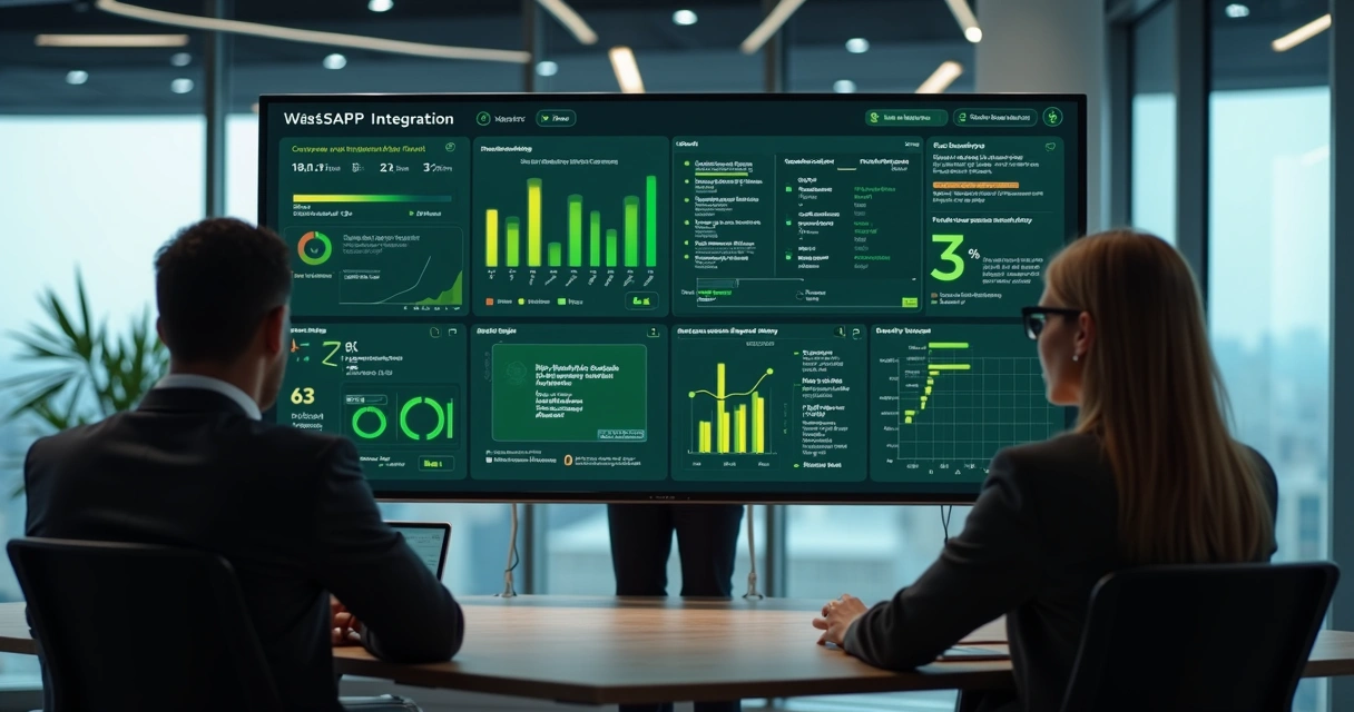Painel de monitoramento mostrando status de integrações WhatsApp 