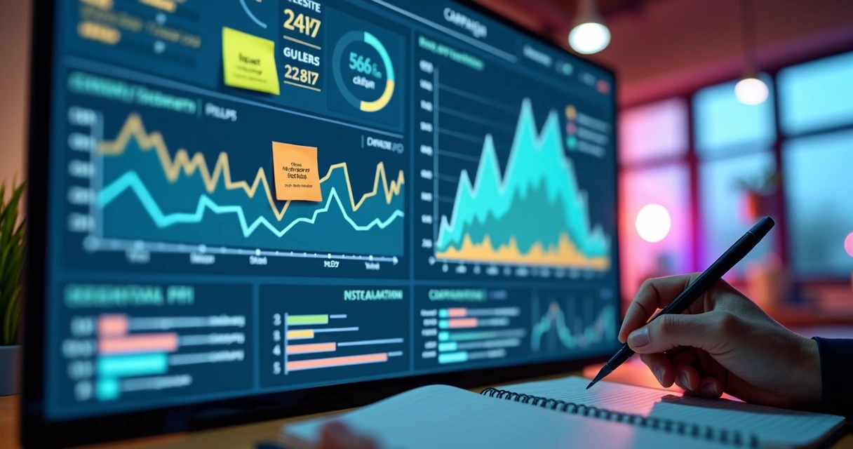 Painel de monitoramento de indicadores de campanhas de mídia paga 