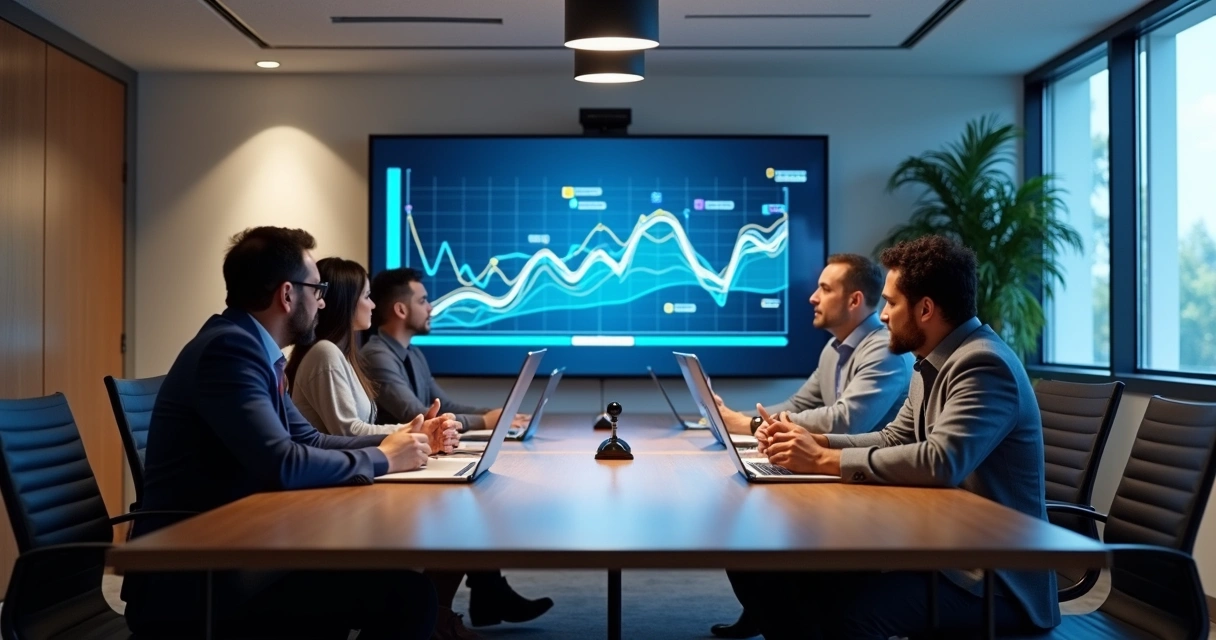 Telão digital mostrando cronogramas de licitações