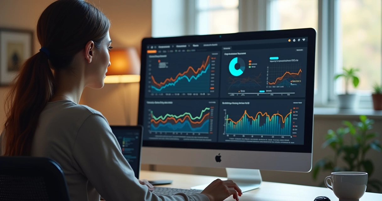 Pessoa monitorando menções online em tela de computador 