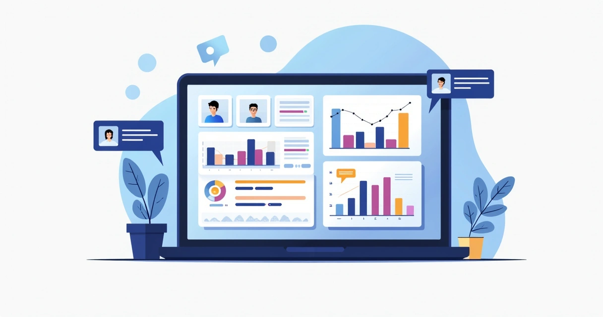Interface digital analisando menções sobre marca em redes sociais 