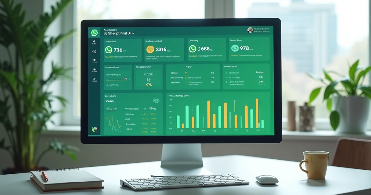 Dashboard mostrando monitoramento de mensagens automáticas em tempo real 