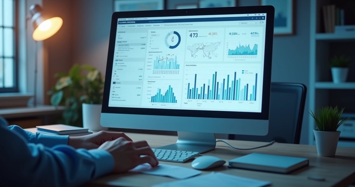 Pessoa observando gráficos de comportamento ético na tela de um computador 