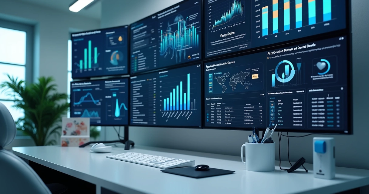 Dashboard de IA mostrando análise de menções digitais na odontologia