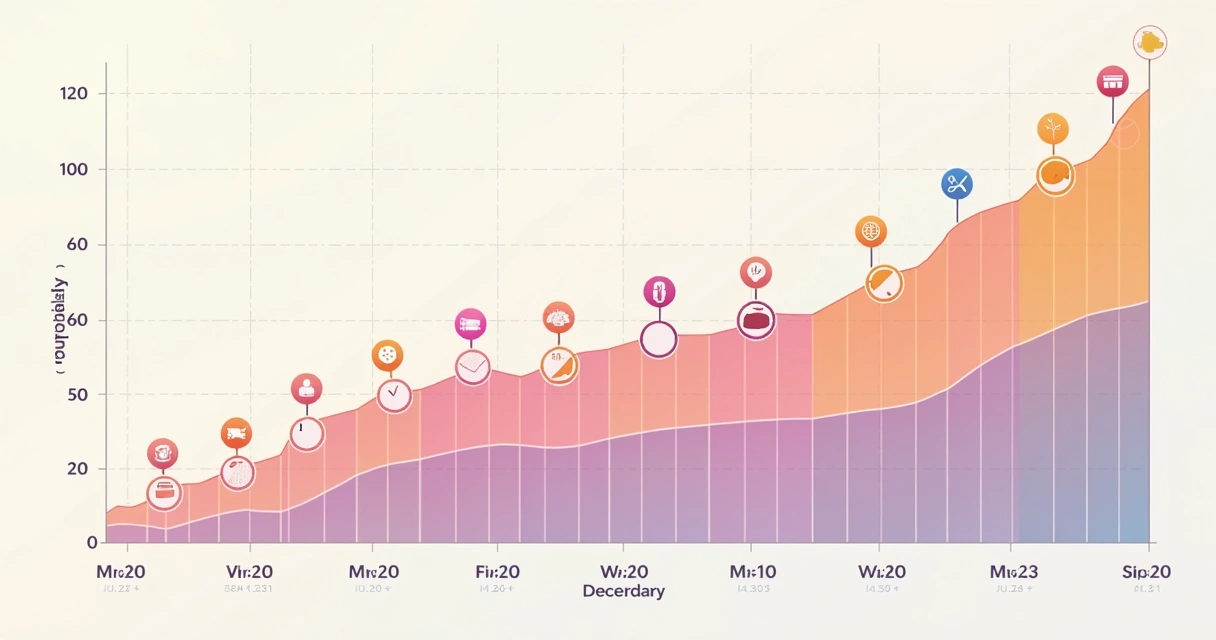 Gráfico colorido mostrando evolução de peso com marcações semanais 