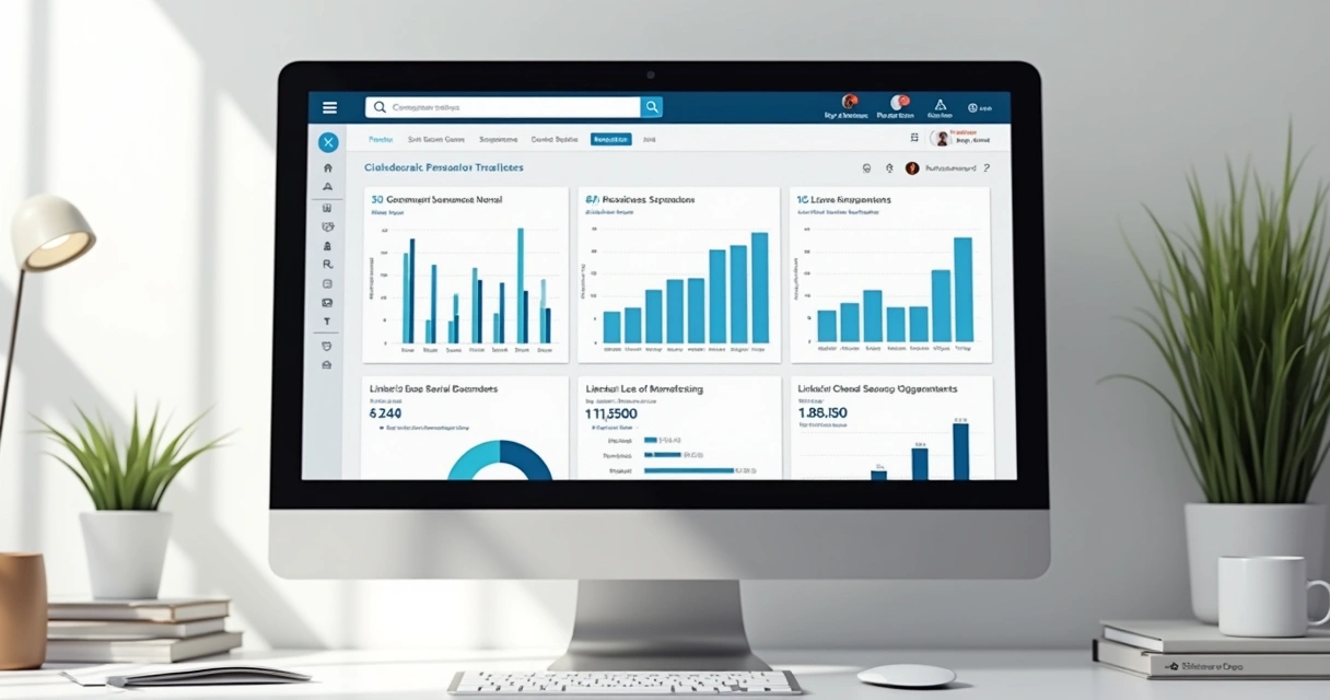 Dashboard com métricas de LinkedIn para odontologia