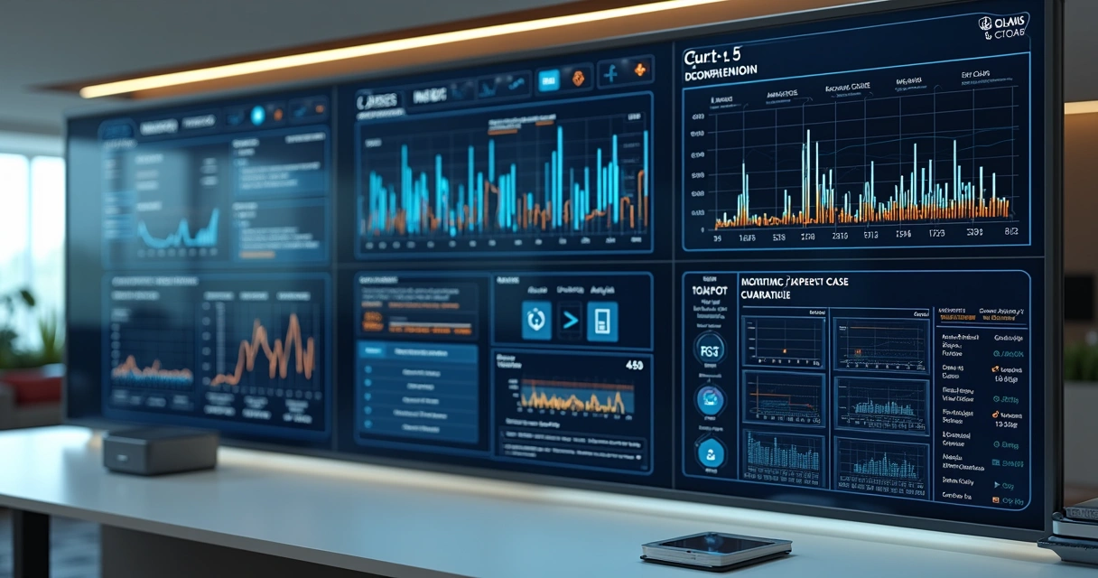 Painel digital mostrando monitoramento de processos judiciais ao vivo 