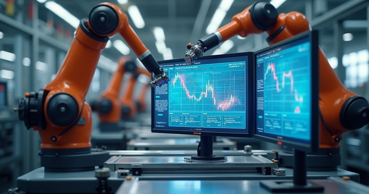 IA monitorando linha de produção industrial 