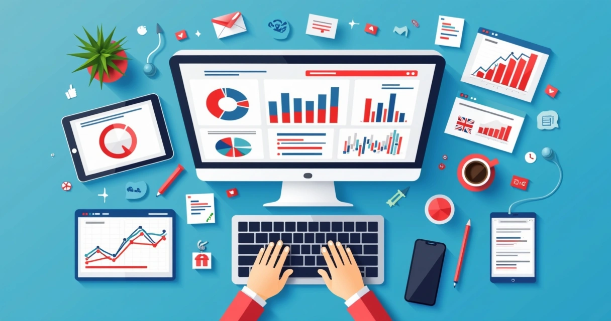 Painel de monitoramento com gráficos de redes sociais e campanhas eleitorais