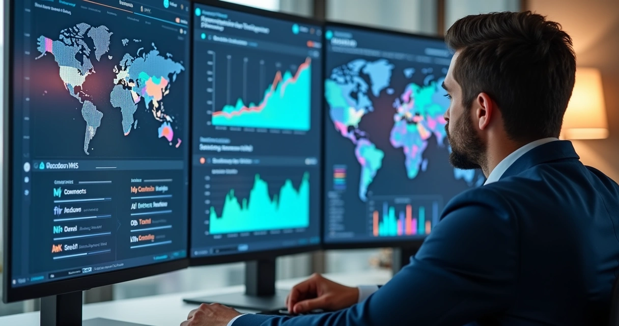 Monitoramento de redes sociais com graficos coloridos