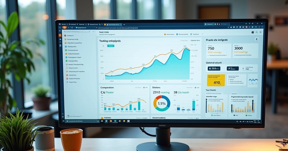 Dashboard de monitoramento de desempenho de site 