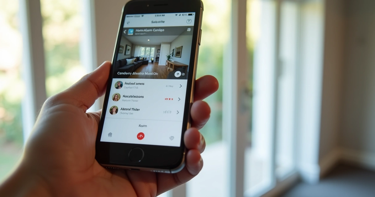 Aplicativo de monitoramento de alarme residencial em smartphone