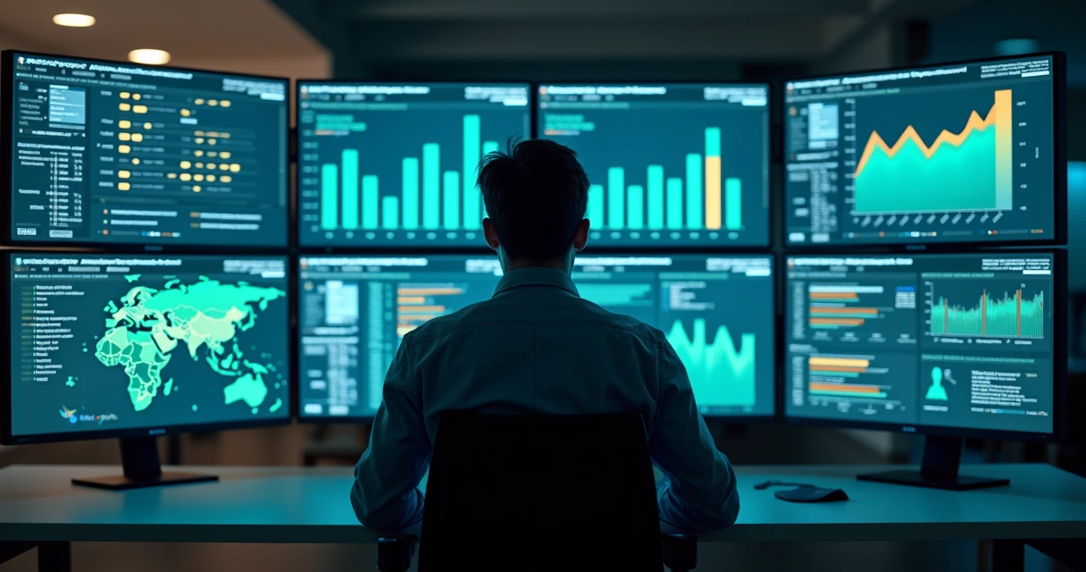 Painel mostrando acompanhamento de reputação online com gráficos e avaliações.