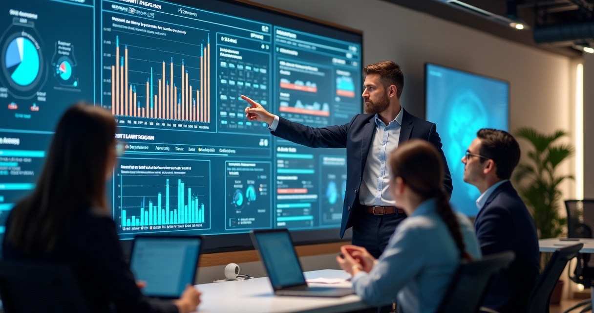 Dashboard de desempenho de agentes de IA com gráficos e métricas 