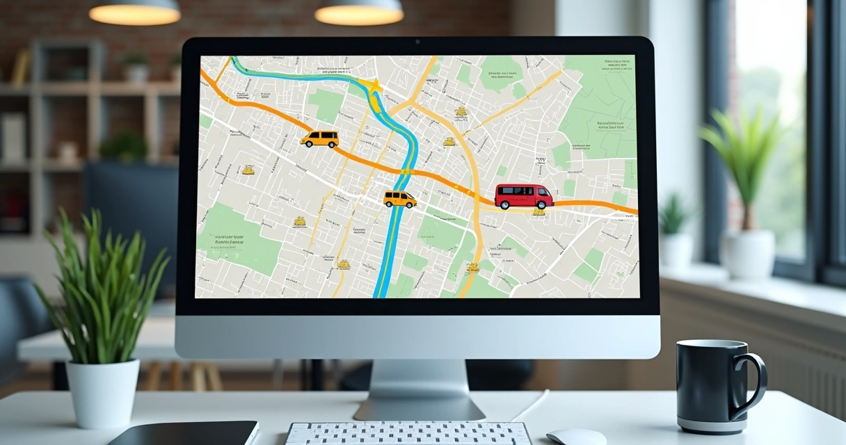 Mapa digital com rotas de transporte e acompanhamento em tempo real 