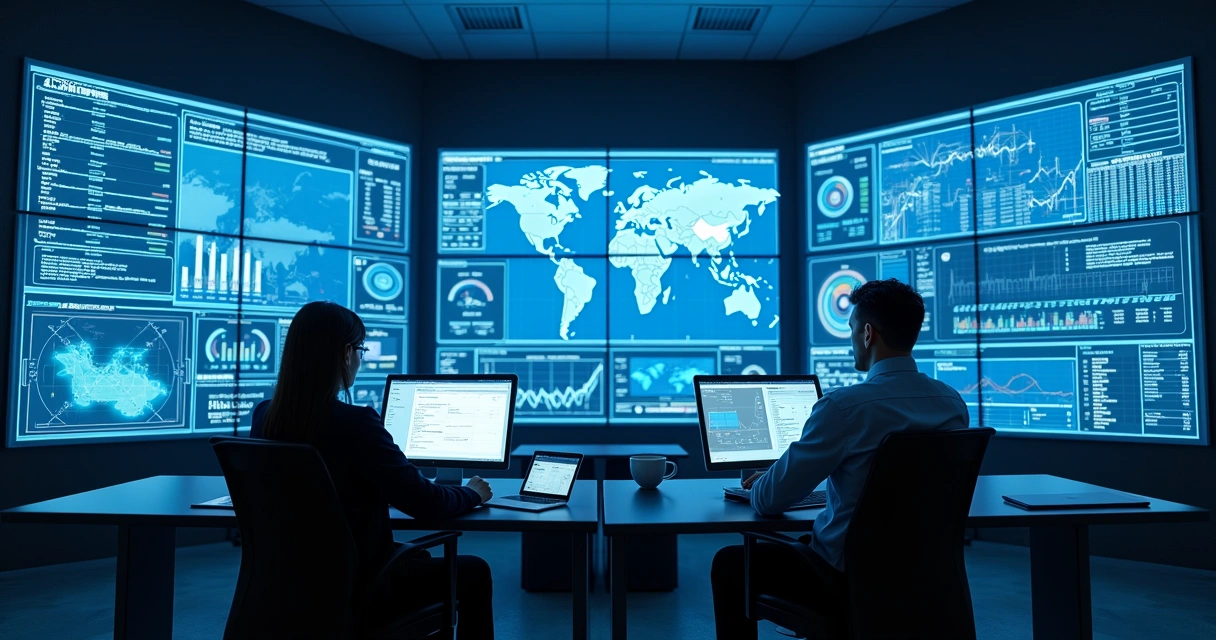 Sala de controle monitorando sistemas elétricos prediais 