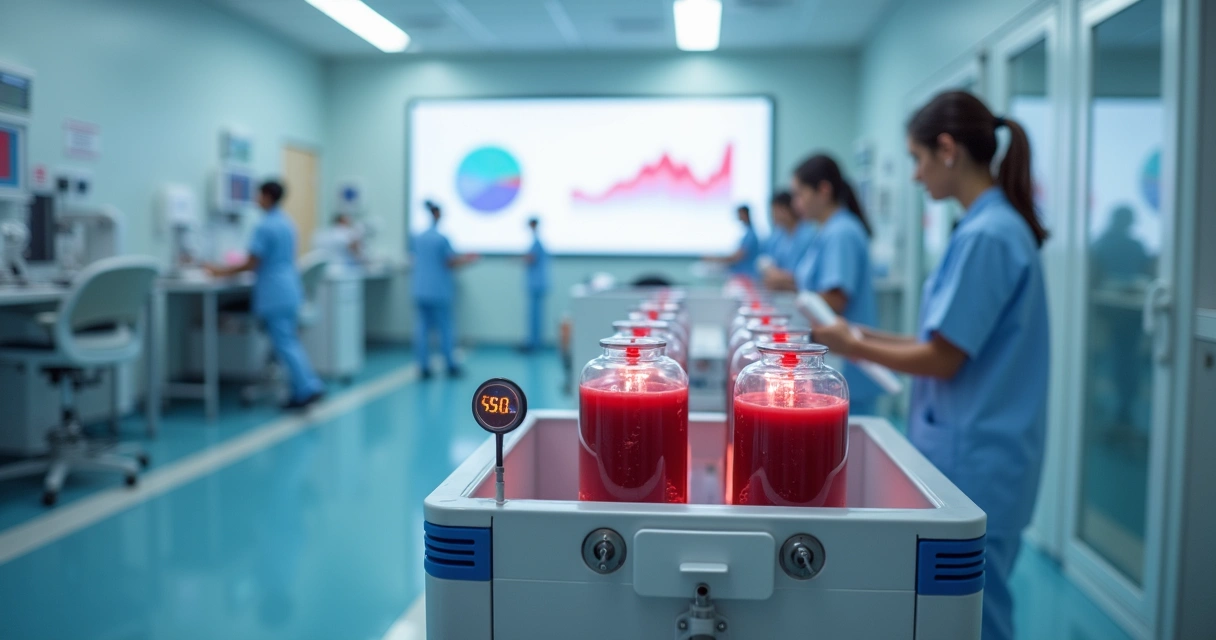 Sensor de IoT monitorando bolsas de sangue 