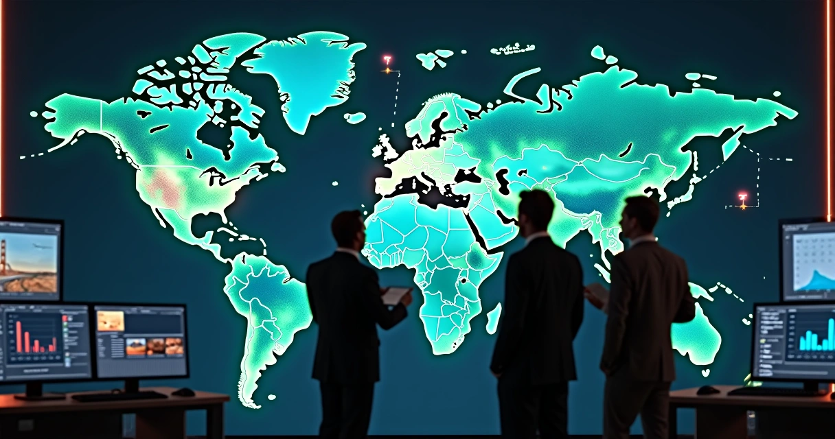 Monitoramento digital de cadeia de suprimentos com mapa interativo e satélites 