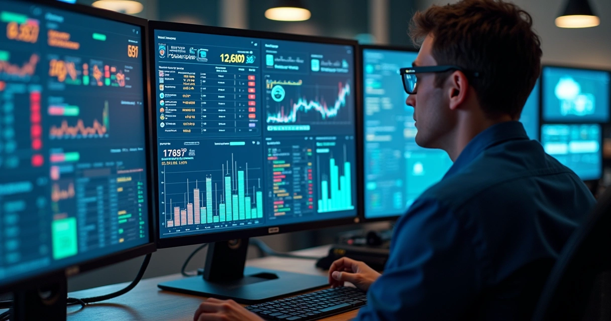 Dashboard digital com gráficos e indicadores de segurança em tempo real 