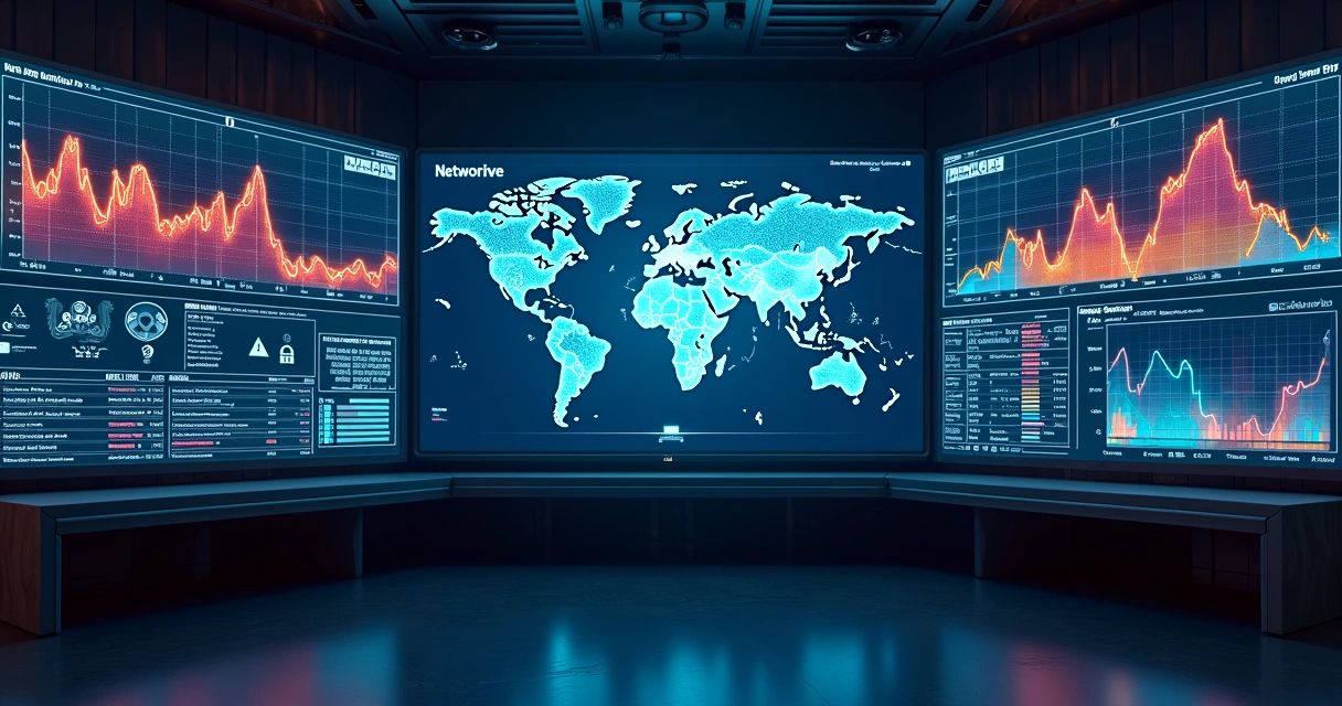 Painel de monitoramento digital, gráficos em tempo real