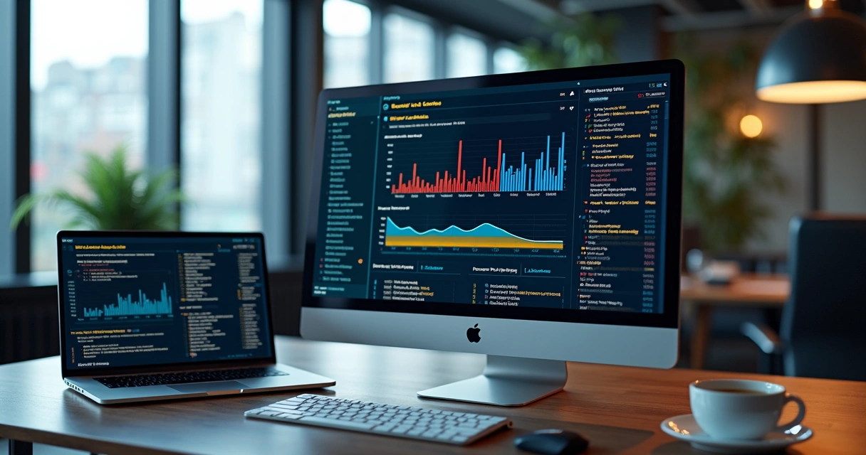 Monitoramento de logs e alertas de segurança em tela de computador 