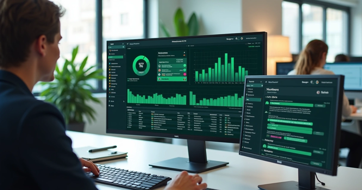 Painel com métricas de SLA de atendimento no WhatsApp em tela de computador 