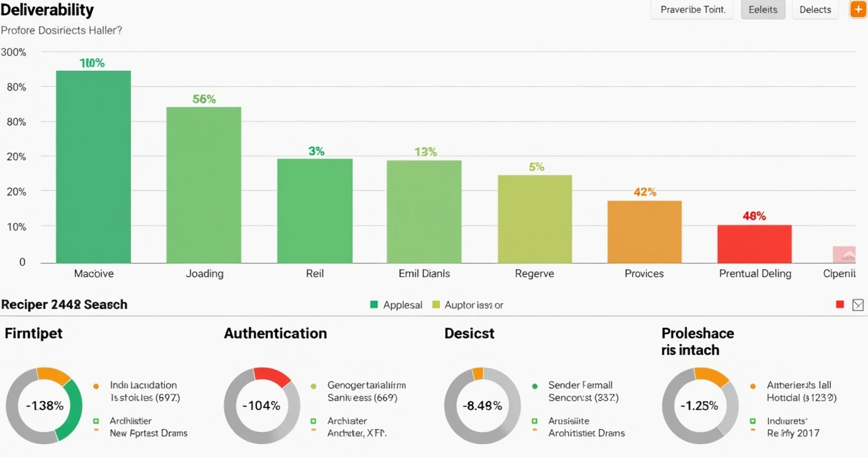Gráfico colorido mostrando taxas de entrega de e-mails em diferentes provedores 